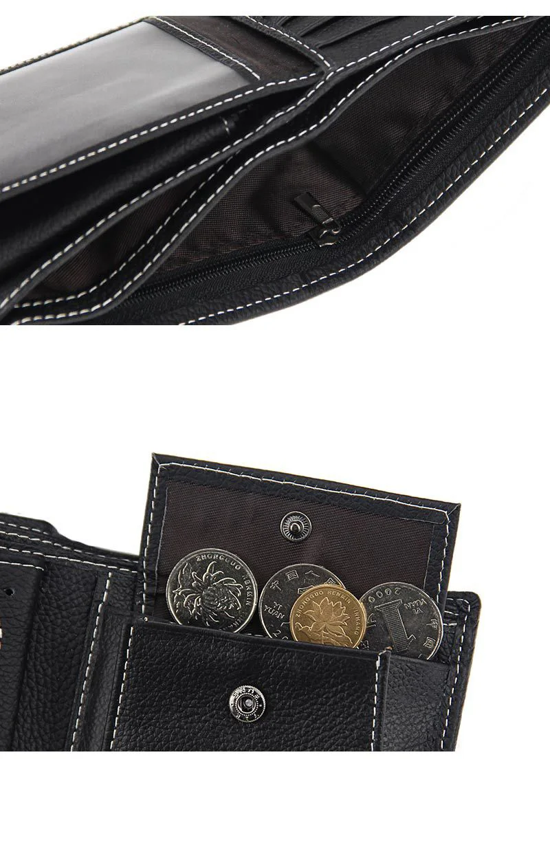 

MenBense 100% Genuine Leather Vintage Short Wallets Letter Money Purse Hasp Bifold Mini Bag Men Clutch Bag Walet Fashion