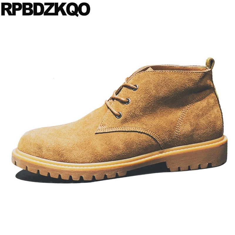 Ботинки рабочие коричневые осенние на шнуровке Корейская Осенняя защитная обувь