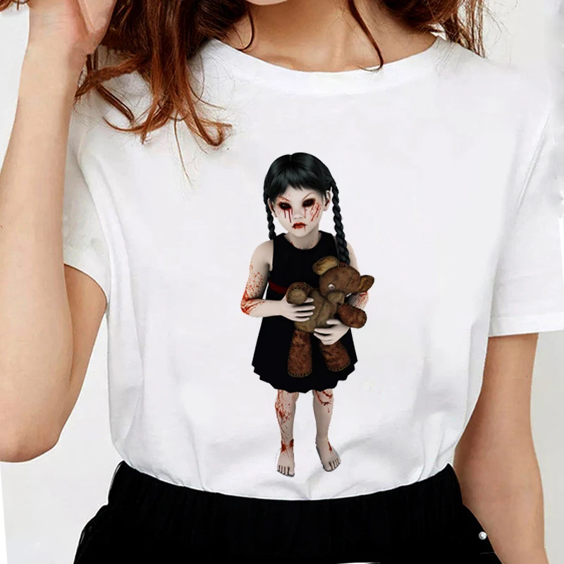 Футболка Terrors Girl с графическим рисунком женские готические футболки
