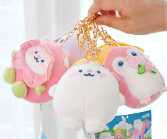 

JY 5Pcs/Lot iceland Bear Plush Pendant Mini Plush Pendant Toy Doll Clamshell Keychain Double Iron Buckle 10cm Wj04
