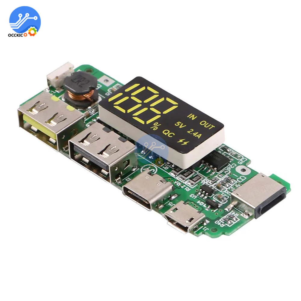 5V 2.4A 2 зарядная Плата USB для 18650 батарея Power Bank чехол Коробка Тип C быстрое зарядное