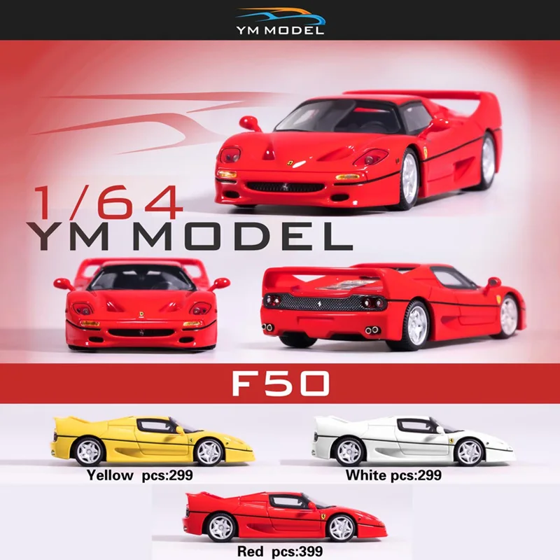 

YM Model 1:64 F50 Red/Yellow/White Limited Resin Model Car