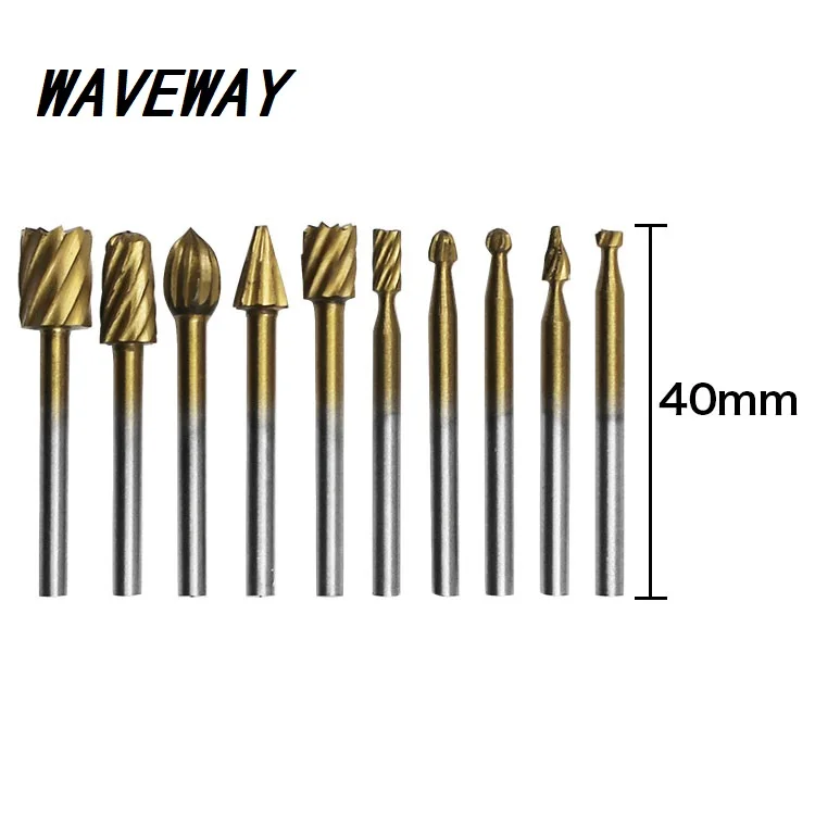 

WAVEWAY набор из 10 шт., HSS, титановая направляющая, вращающаяся направляющая, резак, резьба по дереву, резные ножи, аксессуары