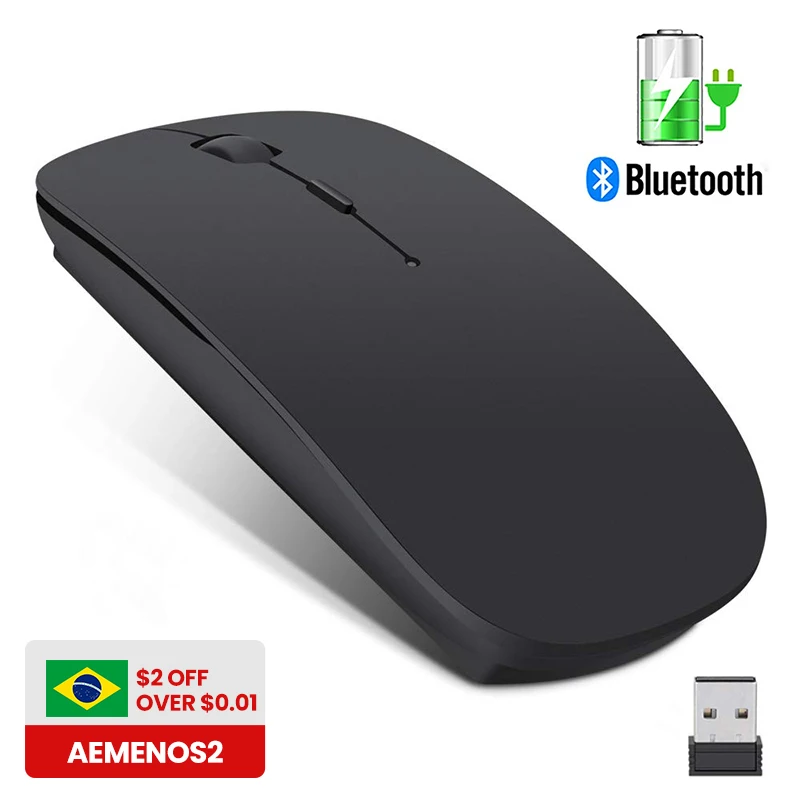 

Wireless Mouse Computer Bluetooth Mouse Silent PC Mause Rechargeable Ergonomic Mouse 2.4Ghz USB Optical Mice For Laptop PC