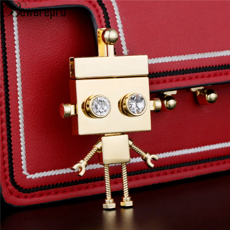 

bowarepro Robot Shape Clasp Turn Lock Twist Locks Metal Hardware For DIY Women Handbag Shoulder Bag Lock Purse 35*76mm
