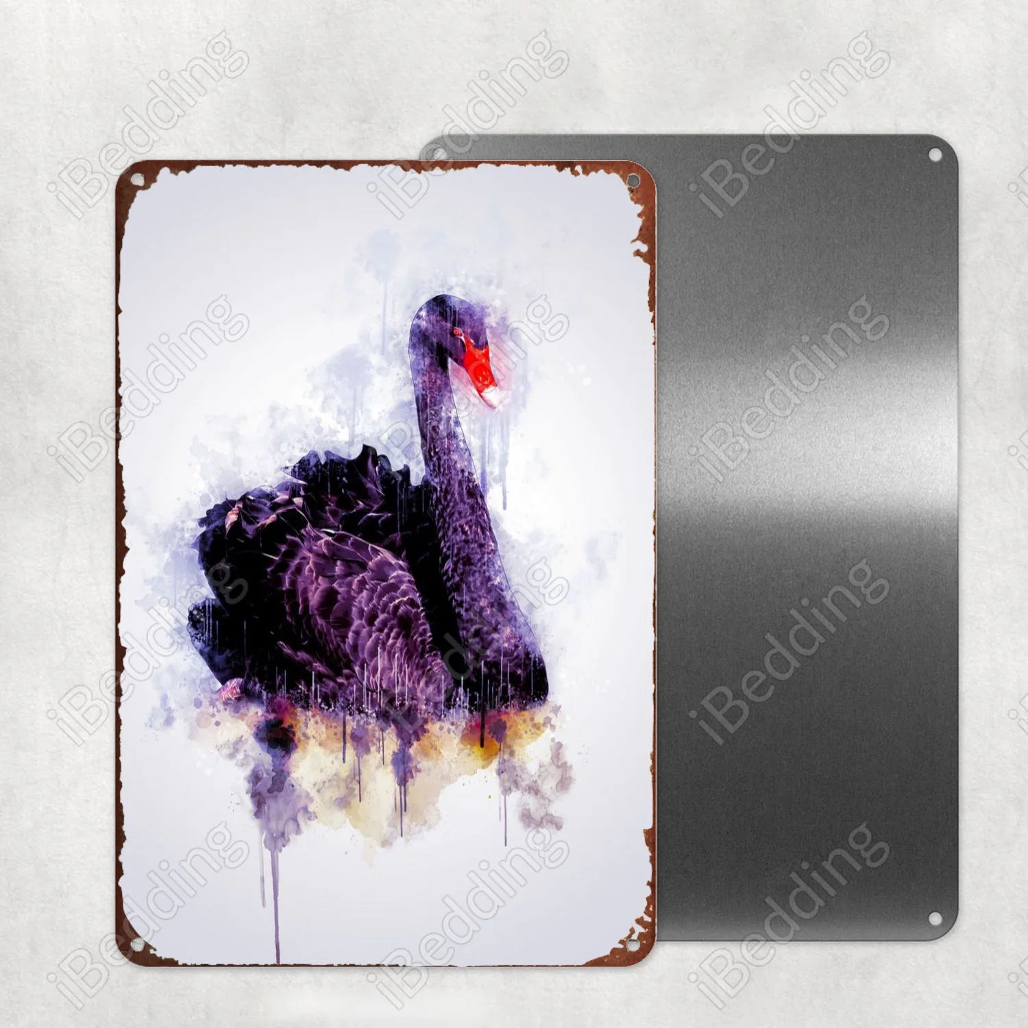 

Черный лебедь, металлическая брикет, бар, паб, клуб, Настенный декор, железная живопись, декоративная пластина 20x30 см