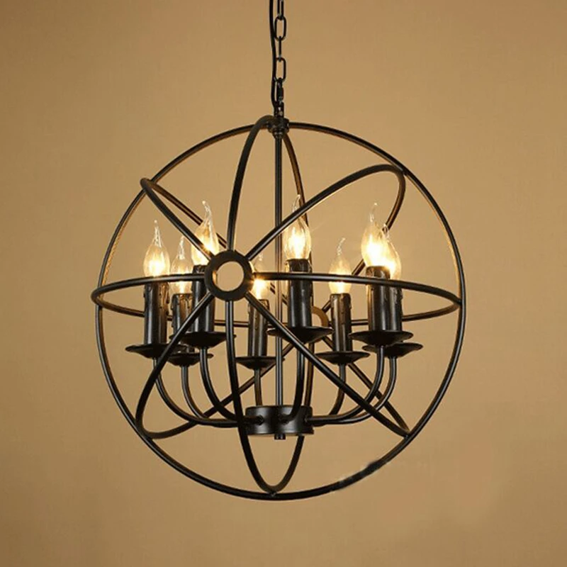 Винтажная Подвесная лампа в американском стиле лофт железный потолочный