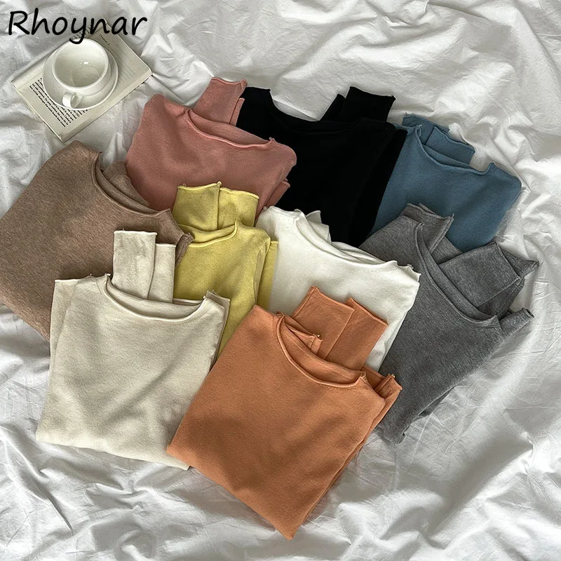 

T-shirts Women Stylish Solid Ulzzang All-match Popular Newest Simple Daily Cozy Vintage Students Basic Teens Design Spring Soft