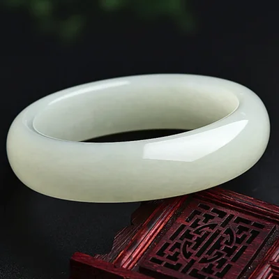 

zheru jewelry natural hetian jade 54-64mm white bracelet elegant princess jewelry best gift