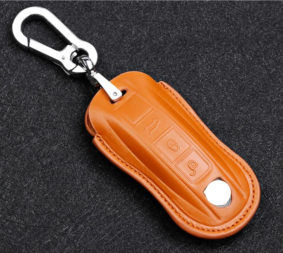 Высококачественный автомобильный чехол для ключей из натуральной кожи