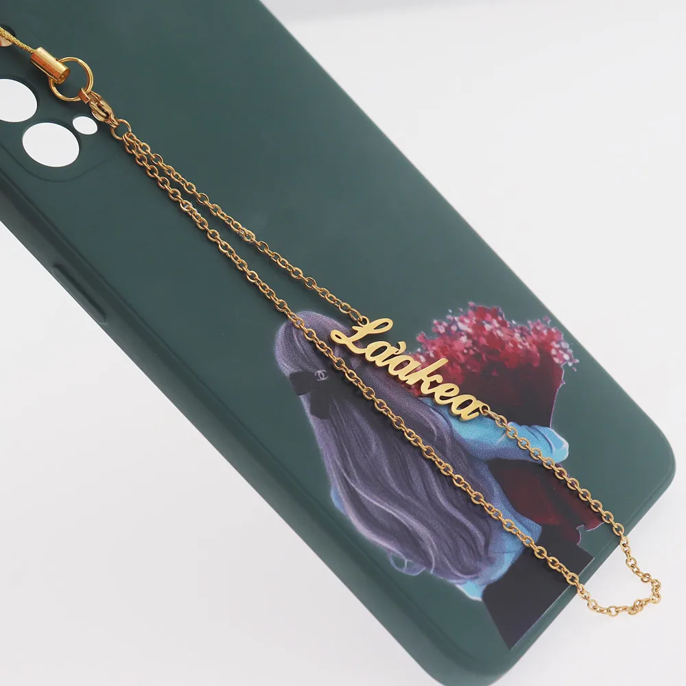 Цепочка для телефона из нержавеющей стали заказное Имя Телефон Шарм