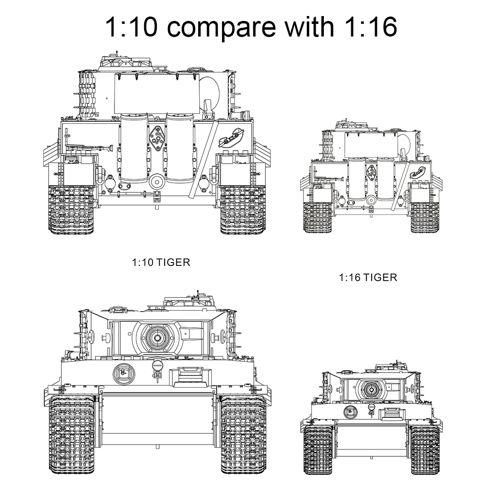 HOOBEN 1:10 RC RTR Танк TigerI позднего производства Wittmann тяжелый танк Второй мировой войны на радиоуправлении полная функция AFV, готов к запуску