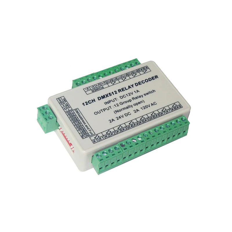 12 канальный релейный переключатель dmx512 светодиодный контроллер сигнала выход