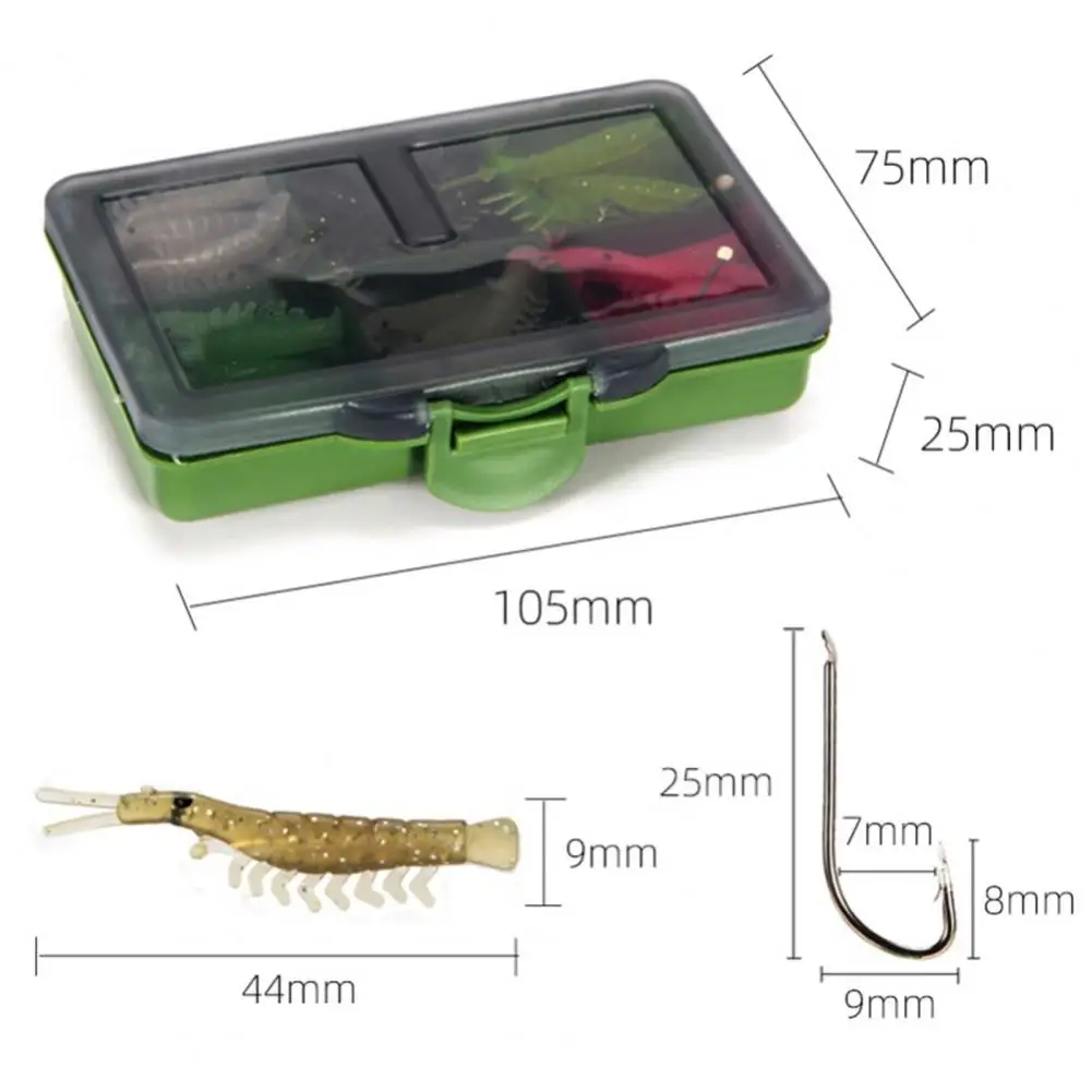 

121Pcs Fishing Lures Hooks Set Shrimp Luminous Color Small Baits for Fishing Enthusiast Artificial Soft Bait Model Fishing Lure
