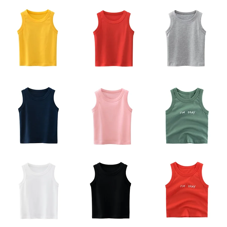 

Baby Boy Clothes Cartoon Vest T-Shirt For Children Sleeveless T-shirt Cotton Undershirt Top New Kid Summer Vest Clothes