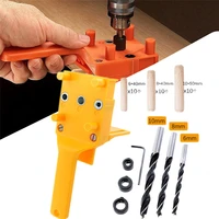 41pcs wood dowel jig kit drill guide set with wooden pins center dowel tenon handheld woodworking quick doweling joints