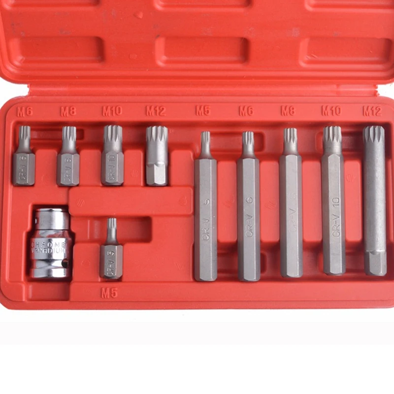 11 шт. 12 точечных сплайнов Набор отверток бит в том числе 10 и 1 1/2 дюйма адаптер