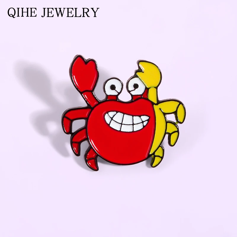 Эмалированная булавка мистер краб мультяшная брошь в виде морского животного