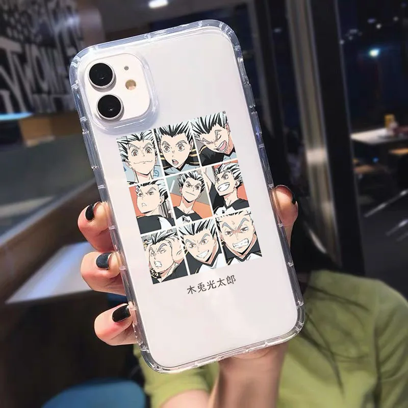 Прозрачный чехол для телефона с Аниме Haikyuu Love волейбола IPhone 11 12 13 Pro 6 7 8Plus X XS XR MAX