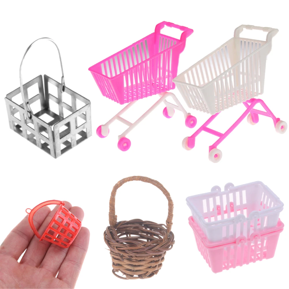 New Miniature Shopping Basket Pretend Play Toys Kids Mini Supermarket Hand Model Doll House Furniture | Игрушки и хобби