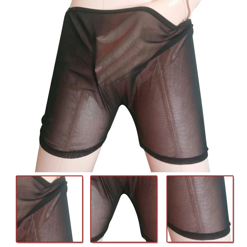 Sexy Mens See-Through Mesh Loose Lounge Boxer Shorts Underwear Sexy Lingerie Trunks Comforty Breathable Summer