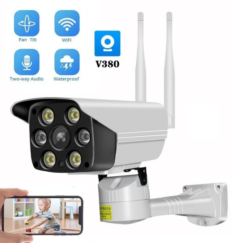 

V380 Pro WiFi IP Camera 1080P Outdoor Home Wireless Security Surveillance Camera V380 Pro 2MP Two Way Audio IR Night Vision P2P