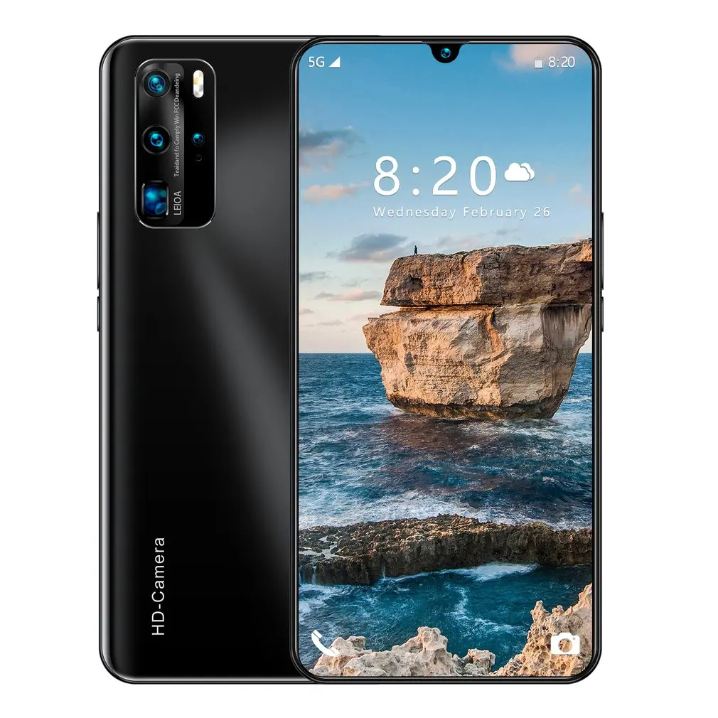 

P40 Pro 7.3 Inch 2+16GB Mobile Phone Smart Phone Face Recognition Technology Practical Fashion Smart Phone