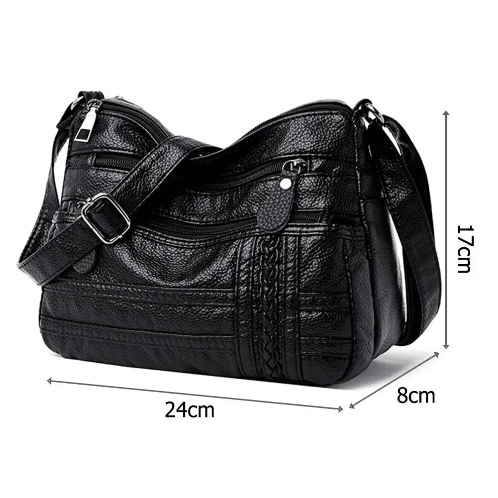 

Hot Sale Handbags Skillful Manufacture Fashion Messenger Bag Women PU Leather Soft Purse Solid Color Shoulder Handbag