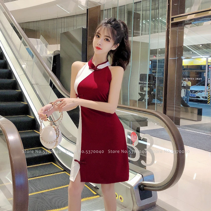 Для женщин плотно китайский Стиль Cheongsam Qipao торжественное платье леди обувь для ночного клуба сексуальное Бандажное вечерние Бандаж с вырезами платья костюмы для маскарада - Цвет: Color10