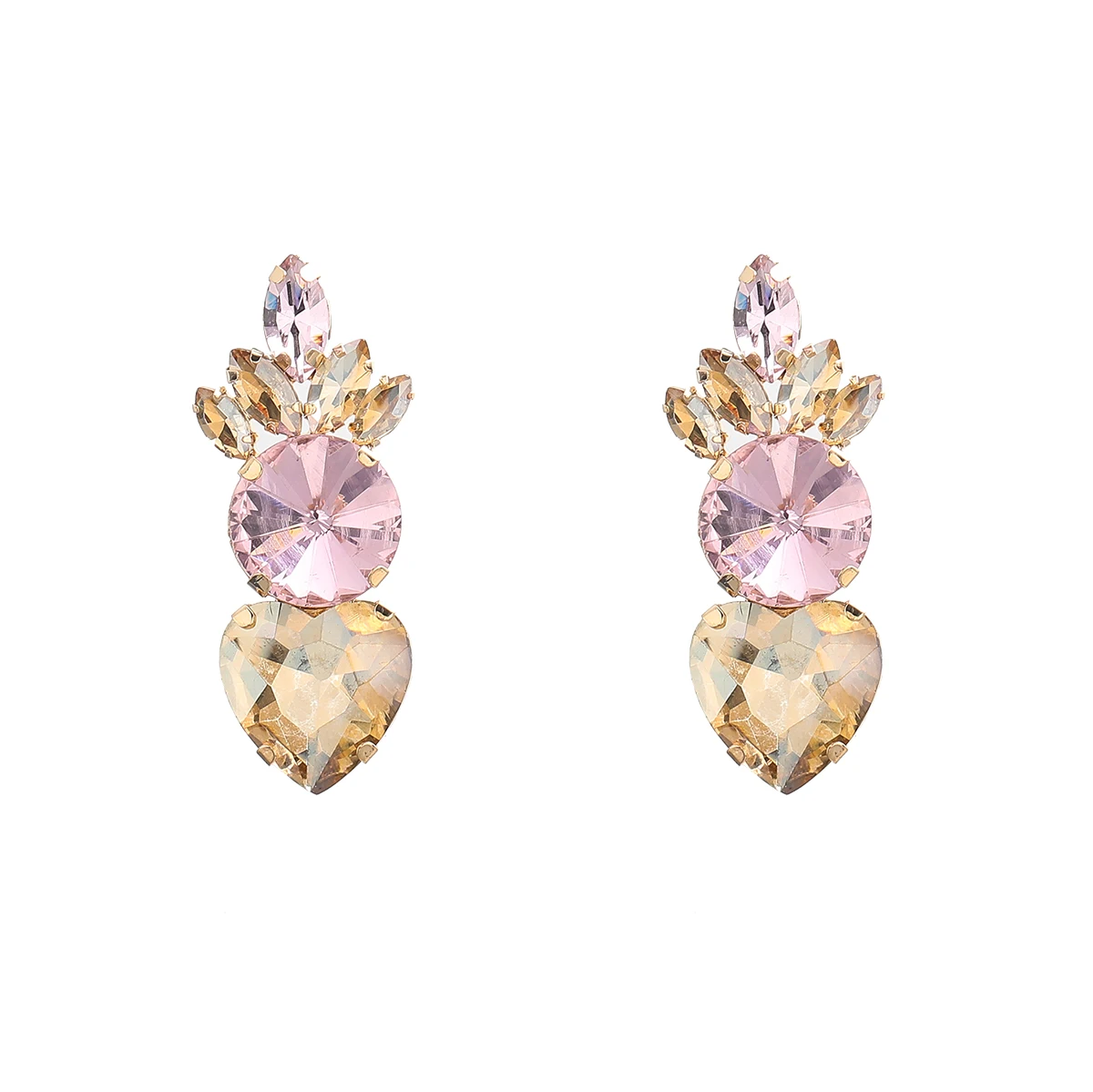 

JIJIAWENHUA2021 New Rhinestone Carrot Shaped Female Earrings Dinner Party Fashion Statement Jewelry Accessories