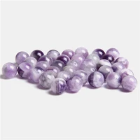 top grade natural dream amethysts crystal stone beads 6 8 10 12 mm round purple white crystal quartz loose beads for jewelry diy