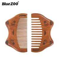 blue zoom exquisite wooden comb nanmu portable hairdressing comb antistatic cute cat comb head massage comb