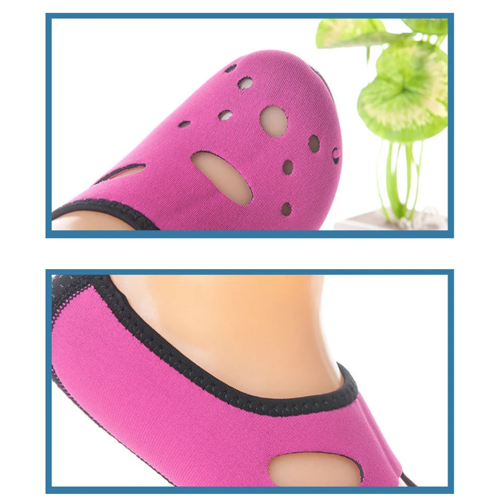

1 Pair 3mm Anti-skid Diving Socks Water Sports Beach Swimming Surfing Socks with Holes for Men Size S 35-36 (Rosy)