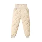 Зимние брюки для маленьких мальчиков и девочек От 3 до 11 лет модные детские штаны с хлопковой подкладкой и плюшевой подкладкой с высокой талией детская одежда детские штаны