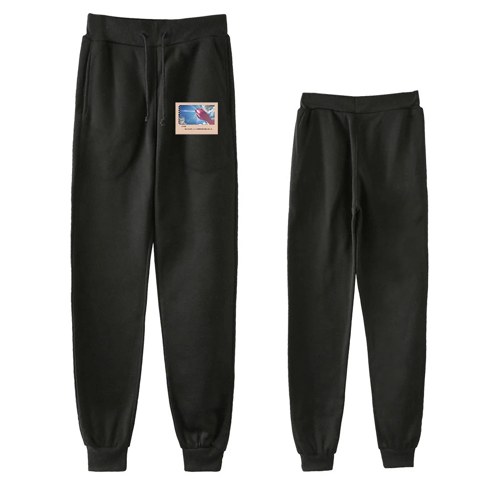 Черные модные длинные брюки-карго женские спортивные штаны с принтом Харадзюку