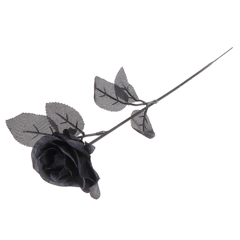 

10pcs Artificial Roses Black Gothic Flowers Halloween Decoration Bride Prop Home Wedding Party Decoration 45CM