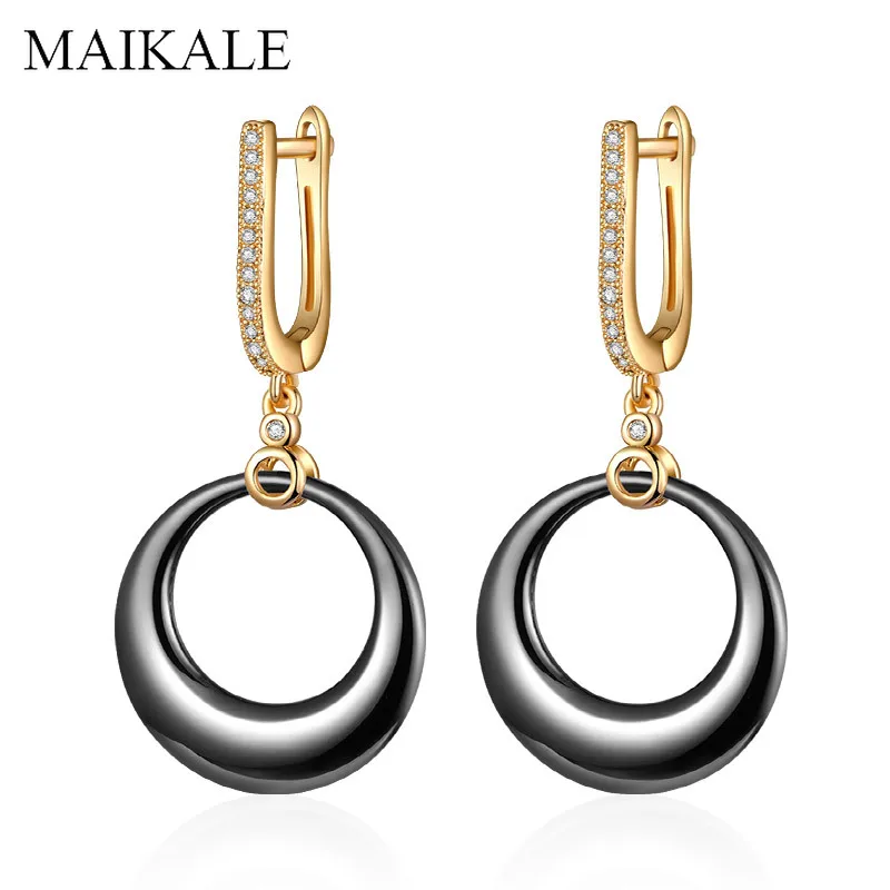 Женские керамические серьги MAIKALE большие круглые серьги-капельки