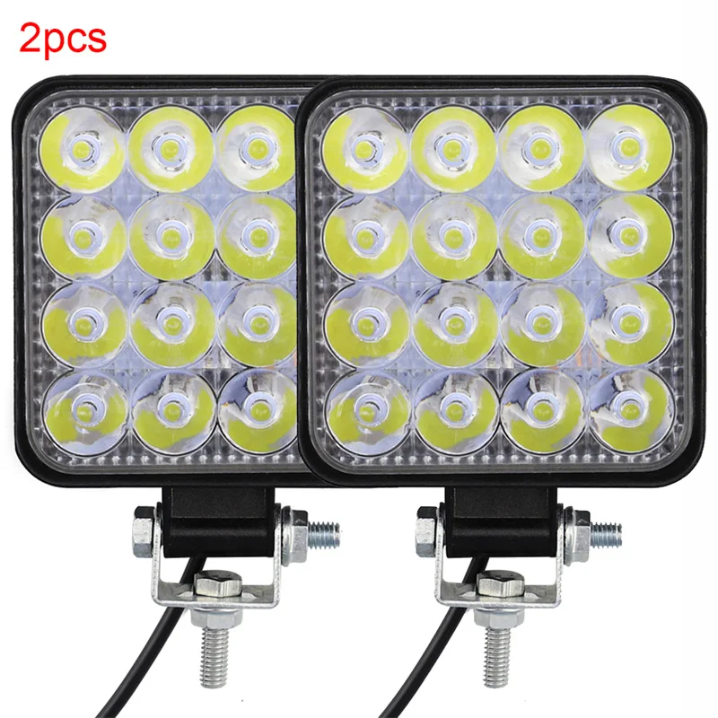 

2Pcs Square Bright Spotlight Work LED Light 48W Car SUV Truck Driving Fog Lamp for Auto Repairing Camping Hiking Backpacking