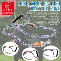 fenice nylon training dog leash and collar rope webbing recall lead line pet traction rope great for teaching camping backyard