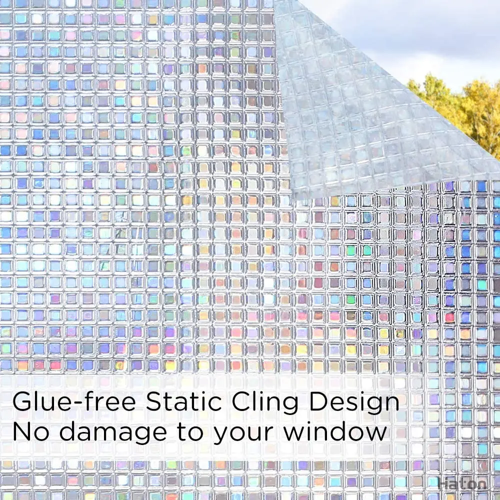 Тонированные 3D статические декоративные радужные пленки без клея для