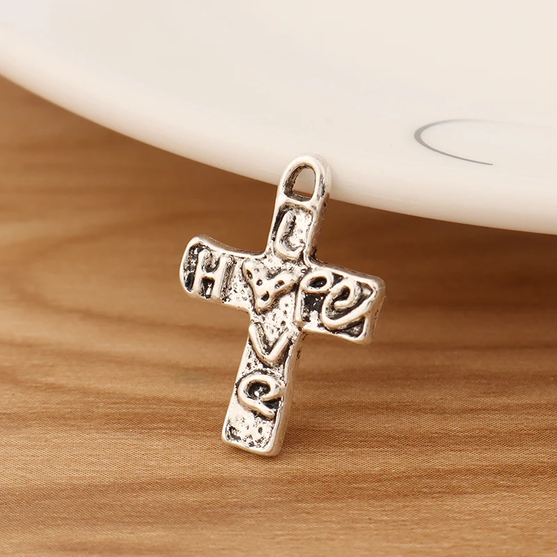 

20 Pieces Tibetan Silver Cross Charms Pendants Beads for DIY Necklace Bracelet Jewellery Making Findings Accessories 21x15mm