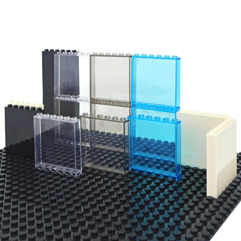 Window Frame City Building Blocks 1x6 Glass Transparent Panel House Parts Wall MOC Bricks Construction Toys Compatible 59350 | Игрушки и
