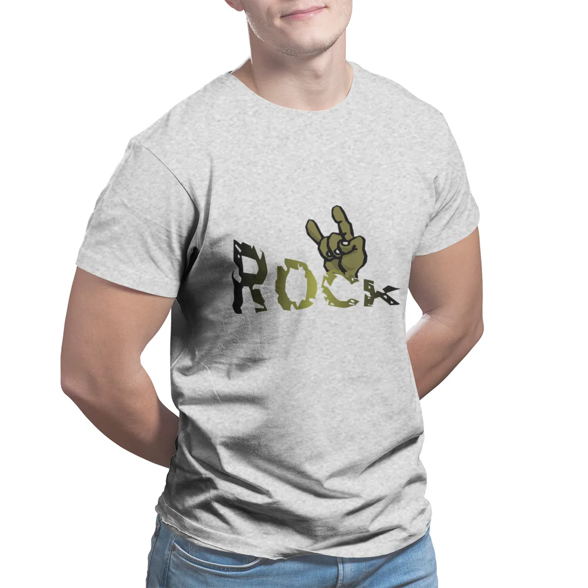 

Rock Symbol hand T-Shirt Essentials Couples Matching Short Sleeve Graphic Sleeve Streetwear Mens Clothes 22716