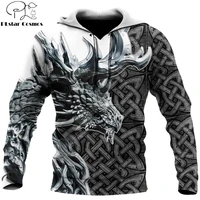dragon and viking tattoo 3d full printed fashion mens hoodies sweatshirt autumn unisex zipper hoodie casual sportswear dw846