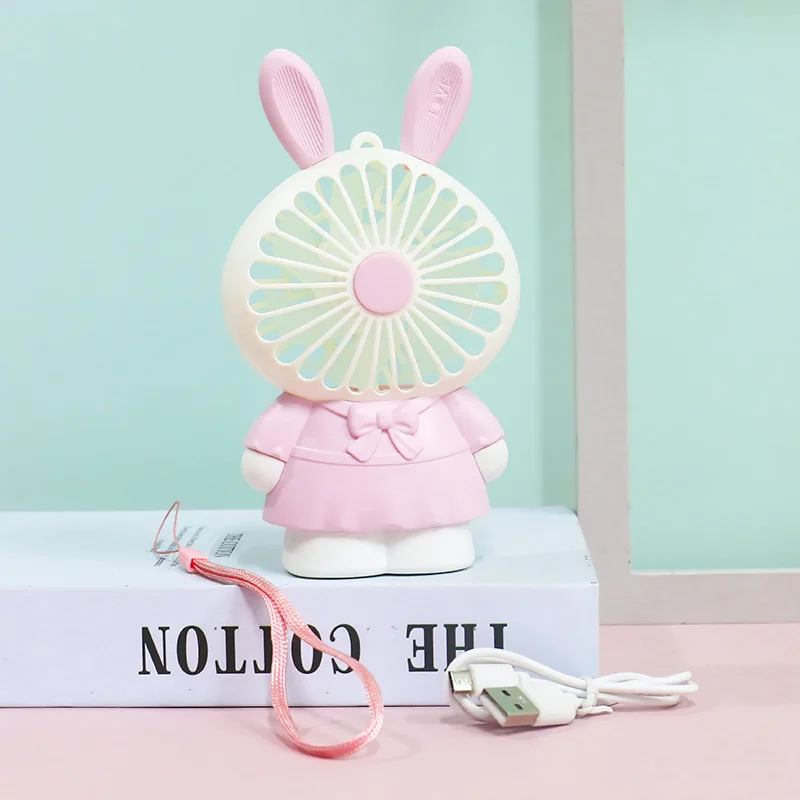 

EZSOZO Electric Fan USB 300mAh Rechargeable Cartoon Compact Portable Student And Children Handheld Silent Natural Wind Mini Fan