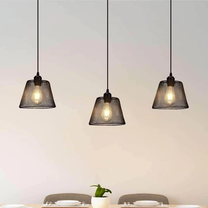 

Черный, розовый, золотой складной подвесной светильник, подвесная железная сетка, светильник над обеденным столом, Подвесная лампа, легко Очищаемый абажур