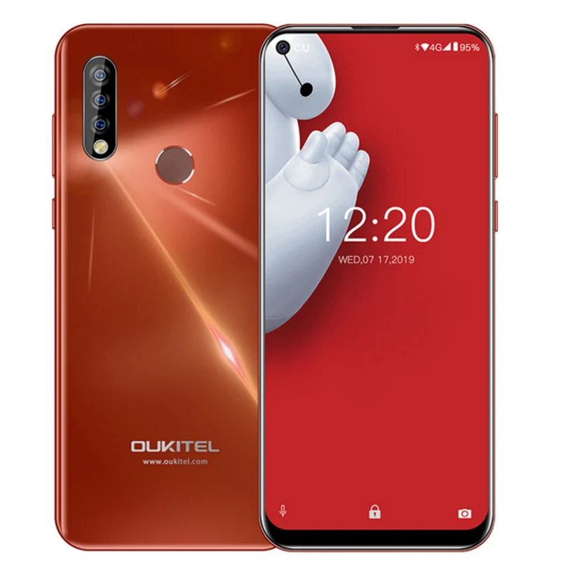 Мобильный телефон OUKITEL C17 Pro 6,3" 19:9 Android 9,0, Восьмиядерный процессор MT6763, 4 Гб ОЗУ, 64 Гб ПЗУ, отпечаток пальца, 3900 мА/ч, тройная камера Sma - Цвет: red