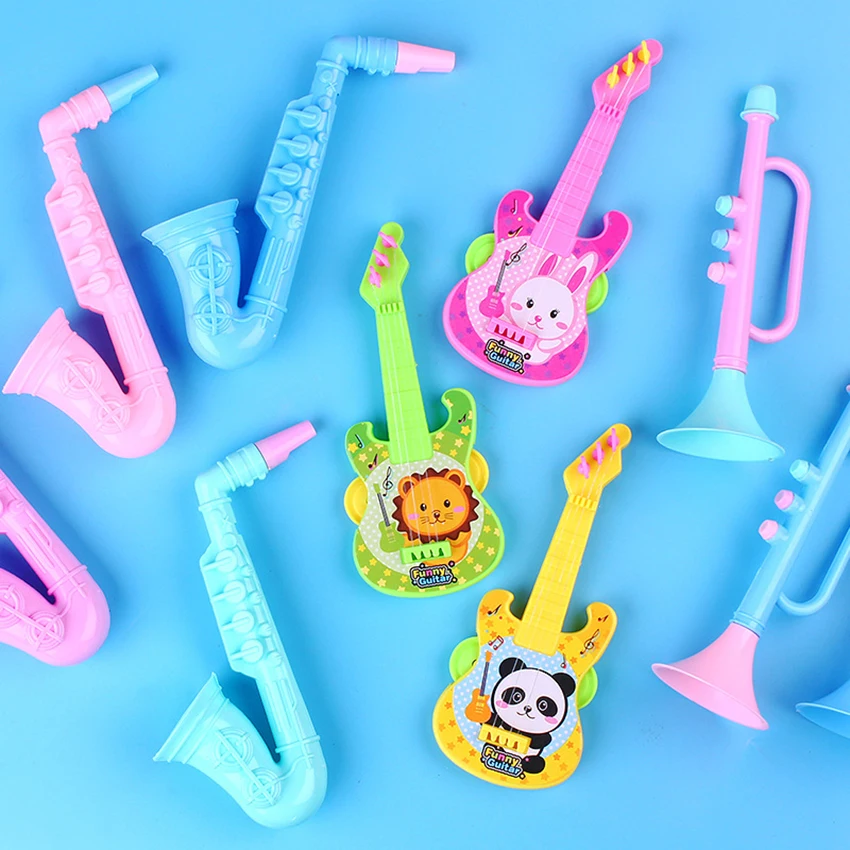 pädagogisches spielzeug mini musical instrument modell für kinder baby musik spielzeug interaktive frühen lernen aids kind gitarre m