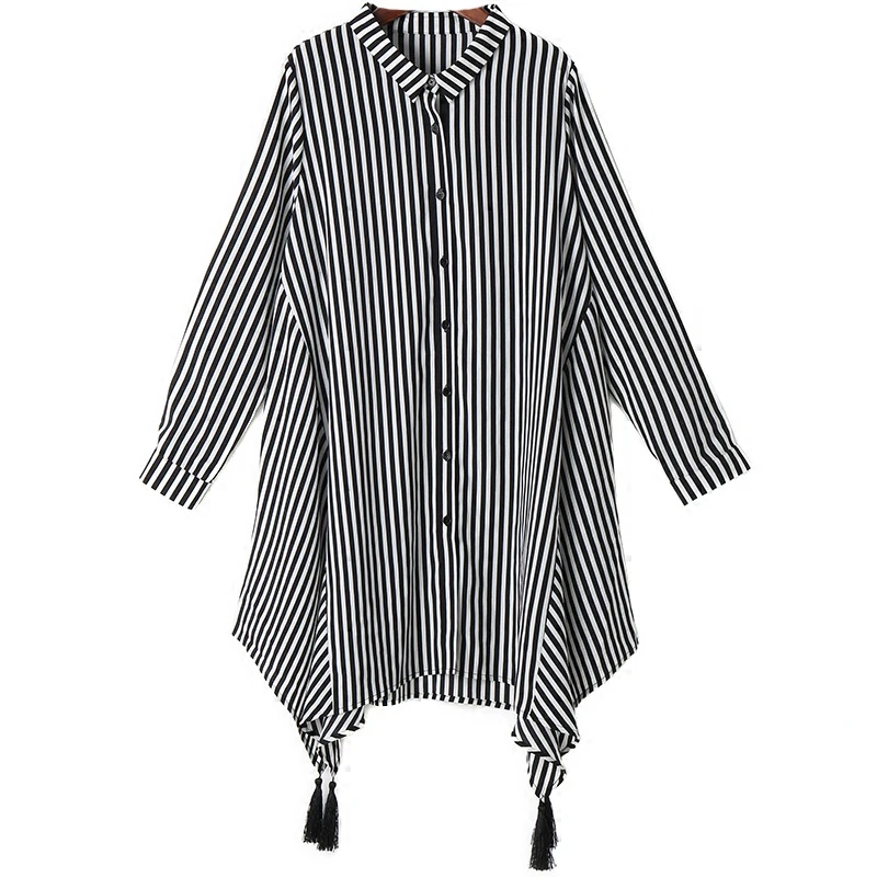 

XITAO Irregular Blouse Fashion New Women Print Full Sleeve Goddess Fan Casual Style 2021 Spring Autumn Loose Shirt ZY5121