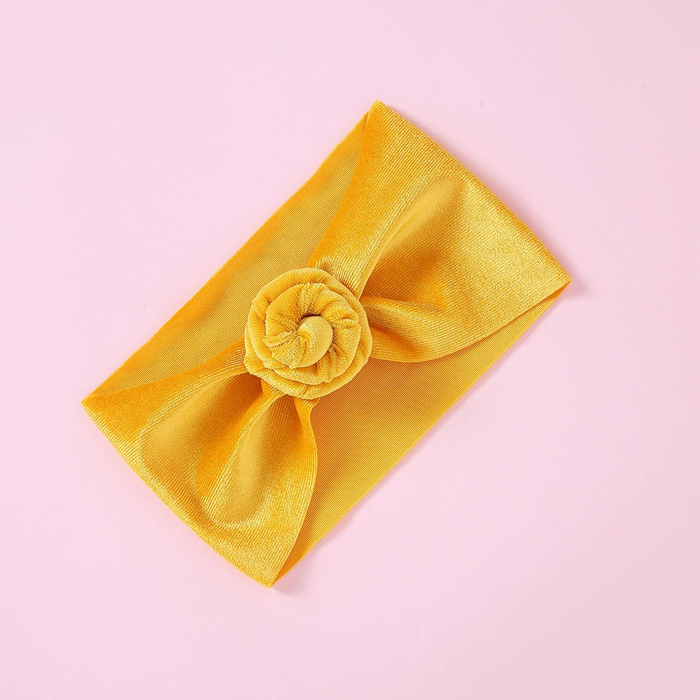 12pc/lot Winter Newborn Infant Toddler Baby Girls Rose Velvet Donut Headband Turban Solid Round Knot Hair Band Kid Head Wraps |